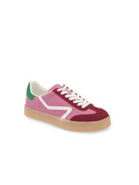 Steve Madden Pink and Burgundy Low-Top Lace-Up Sneakers